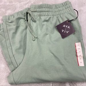 💚Ava & Viv sweatpants joggers thick cozy loungewear plus size green